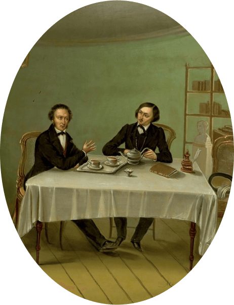 Пушкин и Гоголь. Худ. — Н. М. Алексеев