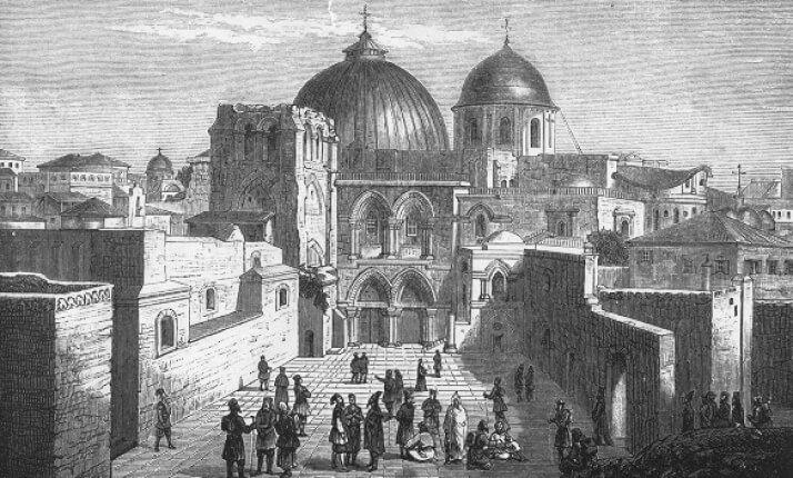Гравюра. Иерусалимский Храм Воскресения Христова. 1870-е