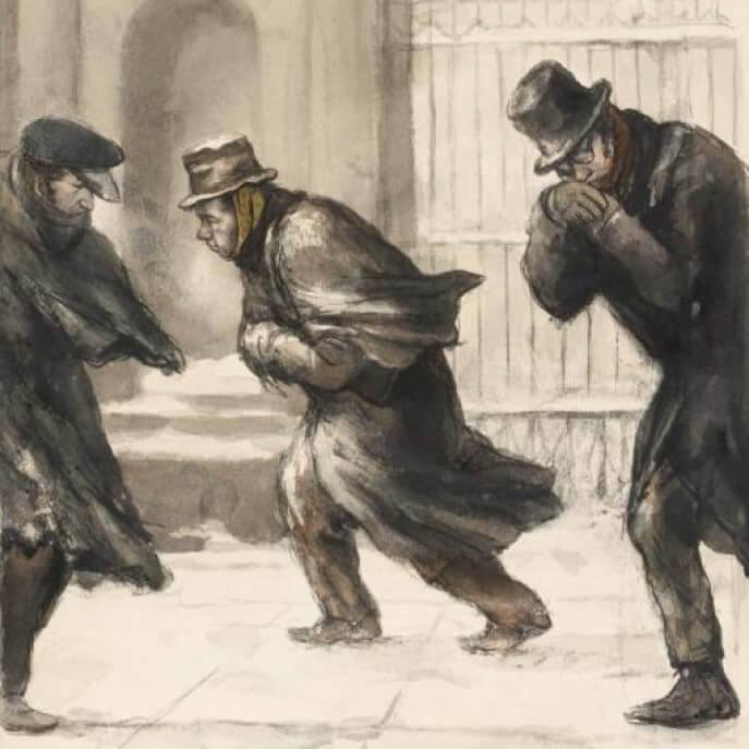 Иллюстрация к повести Н. В. Гоголя «Шинель». Худ. — Кукрыниксы. 1952