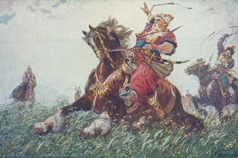 Иллюстрация к повести Н. В. Гоголя «Тарас Бульба». Худ. — А. М. Герасимов. 1954