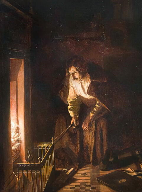 Михаил Клодт. Конец «Мёртвых душ» (Гоголь сжигает рукописи). 1887